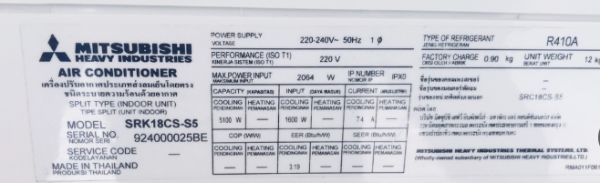 Máy lạnh cũ Mitsubishi 2hp SRK18CS-S5 gas410 mới 90%